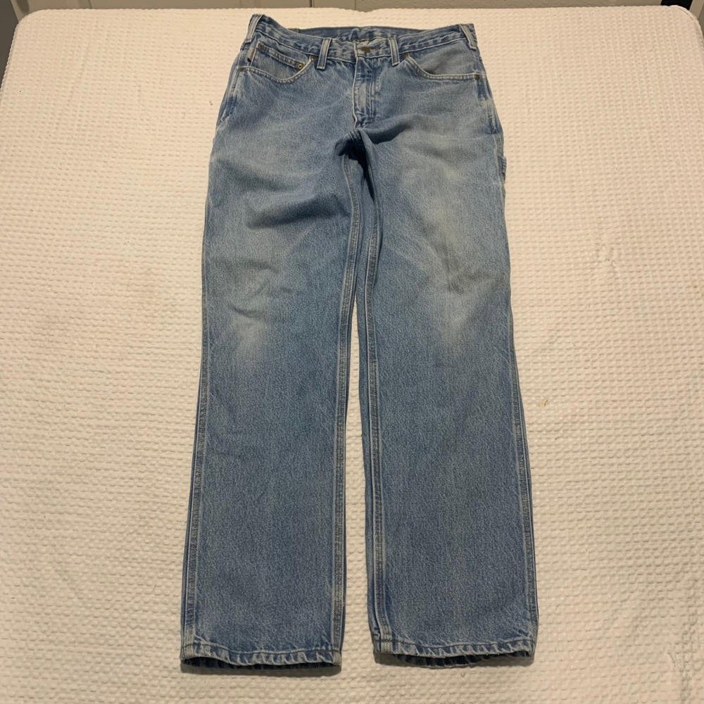 Carhartt B171 DST Relaxed Fit Carpenter Jeans Light Wash Denim 33x30 Mens